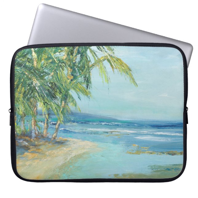 Blue Coastal Lagoon Laptop Sleeve (Front)
