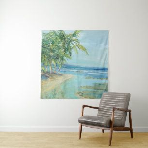 Blue Coastal Lagoon Tapestry