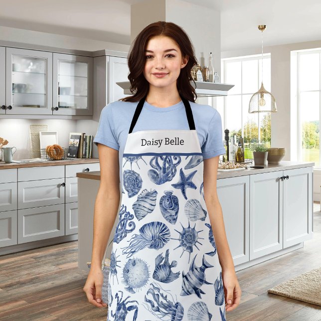 Blue Coastal Living Home Decor Apron (Creator Uploaded)
