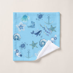 Blue Coastal Ocean Towel
