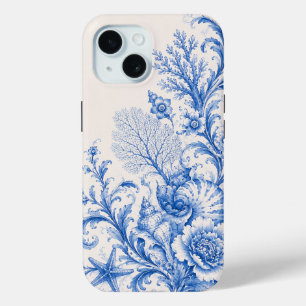 Blue Coastal Seashell Floral Phone Case
