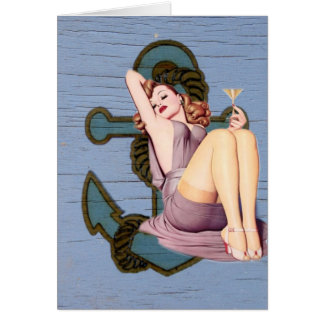 blue coastal ship and anchor pool party girl