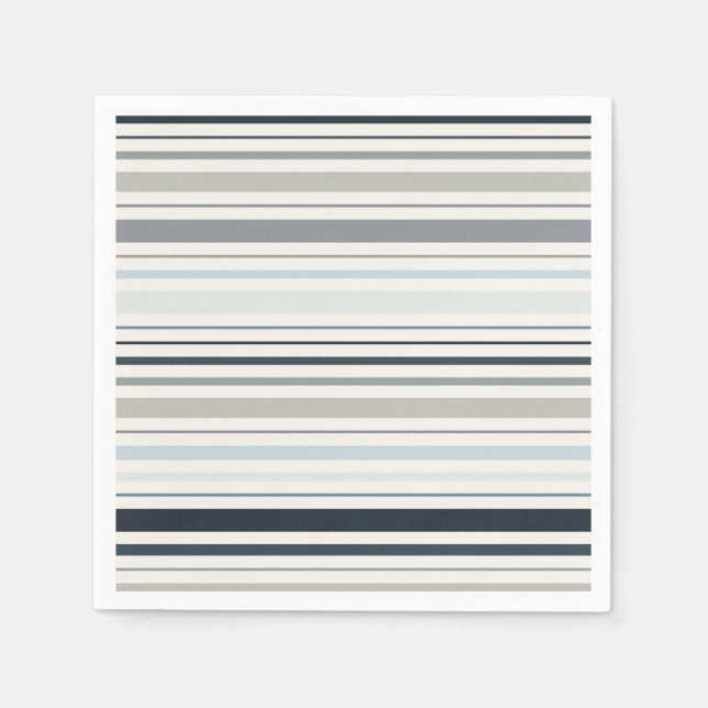 Blue Coastal Stripes Napkin (Front)