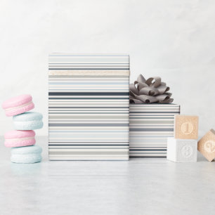 Blue Coastal Stripes Wrapping Paper