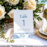 Blue Coastal Toile Wedding table number<br><div class="desc">Timeless and breezy, this collection captures the charm of a classic East Coast celebration. Featuring delicate toile patterns, palm trees, and sailboats in shades of soft blue, it evokes a refined coastal elegance. Perfect for oceanfront weddings with a traditional or preppy twist, this suite brings nautical sophistication to every detail—from...</div>