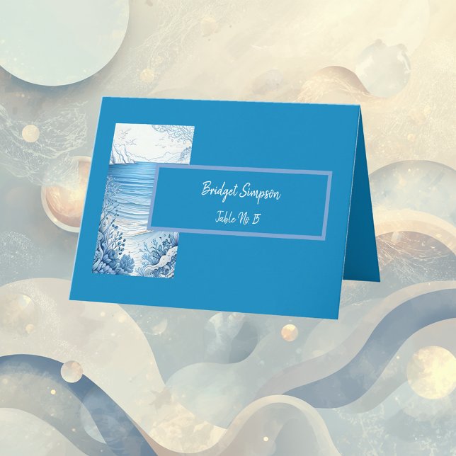 blue coastal vibe Folded Thank You Card (Creator Uploaded)