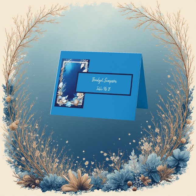 blue coastal vibe Folded Thank You Card (Creator Uploaded)