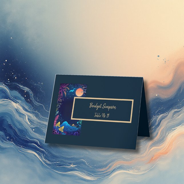 blue coastal vibe Folded Thank You Card (Creator Uploaded)
