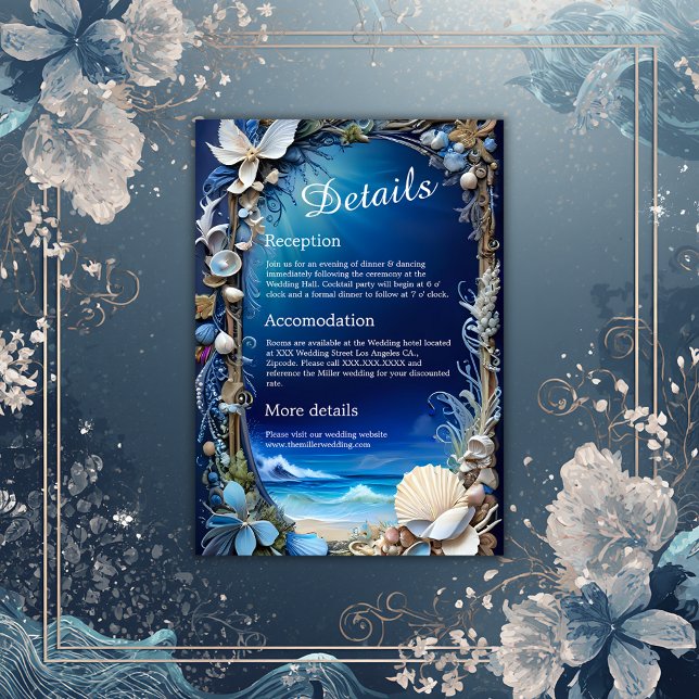blue coastal vibe wedding enclosure card (Creator Uploaded)