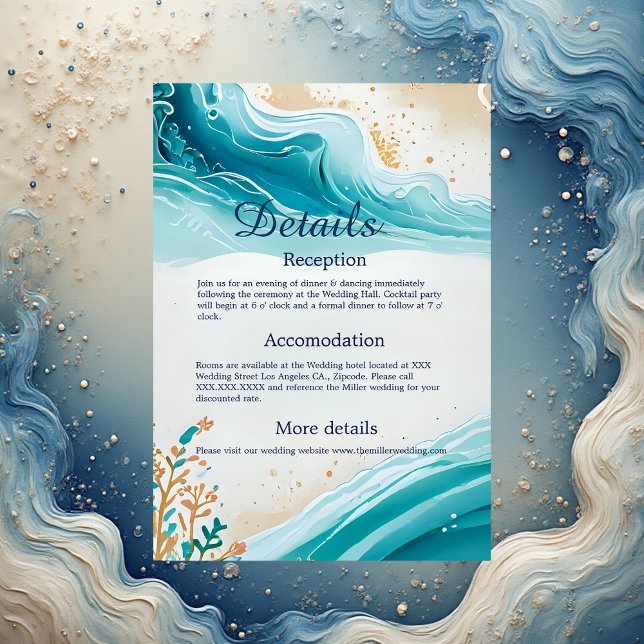 blue coastal vibe wedding enclosure card (Creator Uploaded)