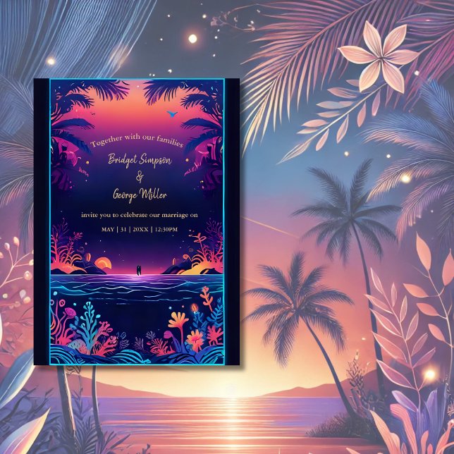 blue coastal vibe wedding Invitation (Creator Uploaded)