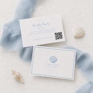 Blue Coastal Wedding Online RSVP Enclosure Card