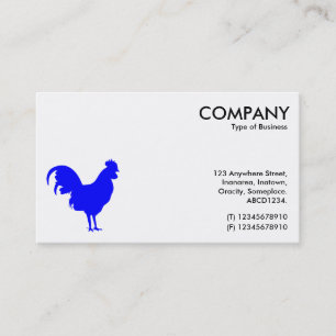 Blue Cockerel Symbol - White Business Card