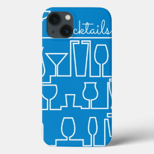 Blue cocktail party iPhone 13 case