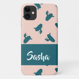 Blue coiled snakes on pink Case-Mate iPhone case