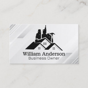 Blue Collar Construction Property Management Business Card