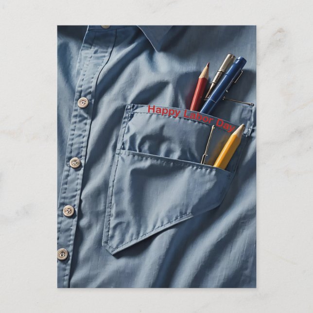 Blue Collar Work Shirt Postcard (Front)