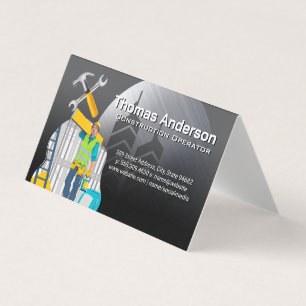 Blue Collar Worker Construction Tools Business Card