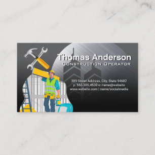 Blue Collar Worker Construction Tools Business Card