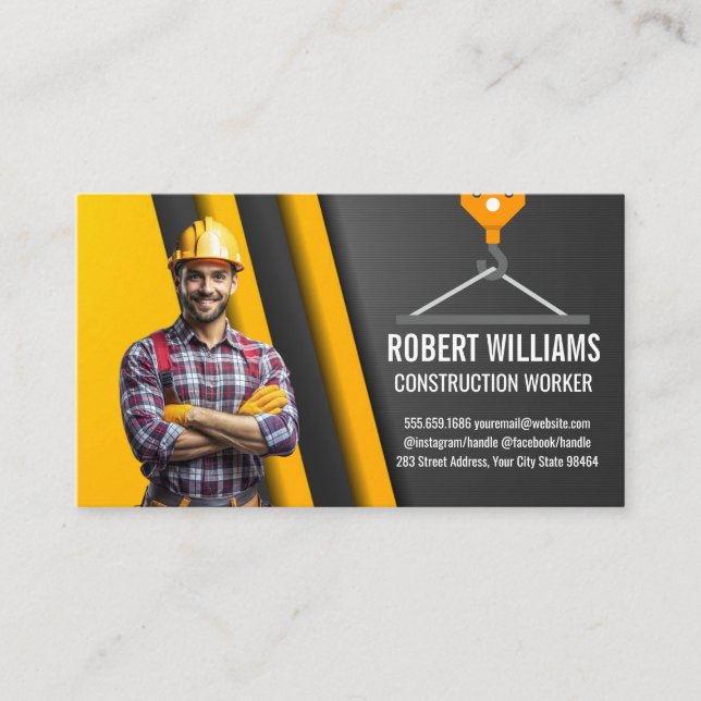 Blue Collar Worker | Construction Winch  Appointment Card (Front)