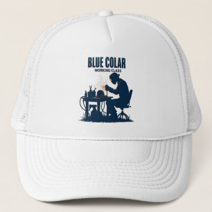Blue Collar Working Class Welding Pride Trucker Hat