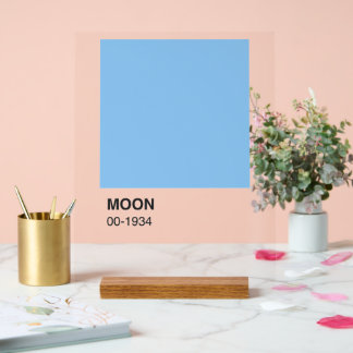 Blue Color Moon Song - Clear Background Acrylic Sign