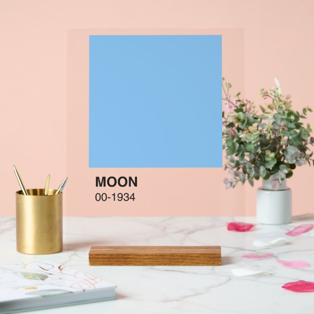 Blue Color Moon Song - Clear Background Acrylic Sign (Wedding)