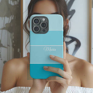 Blue Colorblock Personalized  iPhone 16 Case
