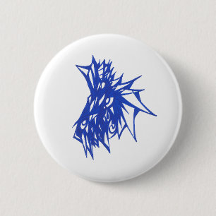 Blue Colorful Abstract Tribal Tattoo Art 6 Cm Round Badge