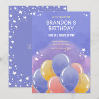 Blue colorfull balloons birthday