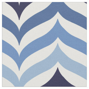 Blue Colors Chevron Pattern Fabric
