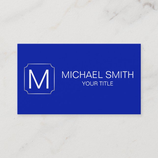 Blue colour background business card (Front)