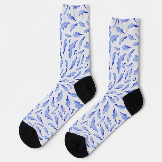 Blue colour bird feathers  socks (Left)