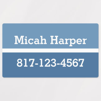 Blue Colour Block Adhesive Label Rectangle