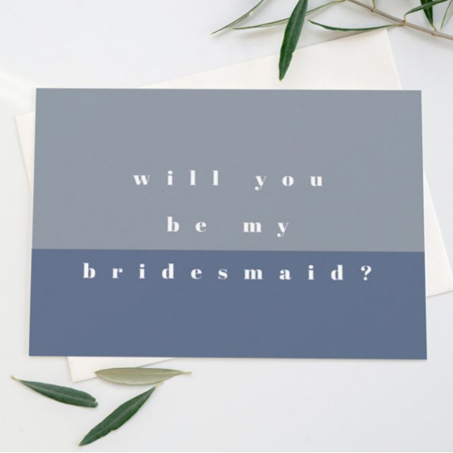 Blue Colour Block Will You Be My Bridesmaid Save The Date (Creator Uploaded)