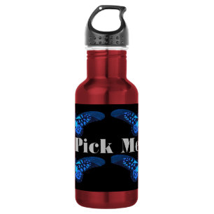 Blue Colour Custom Pick me text Water Bottle