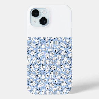 Blue colour doodle design back cover