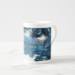 Blue colour effected cool, unique nature, lake bone china mug