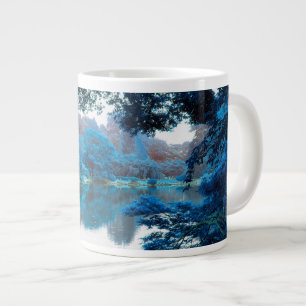 Blue colour effected cool, unique nature, lake large coffee mug