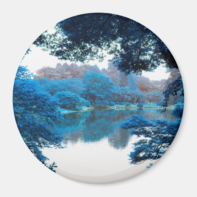 Blue colour effected cool, unique nature, lake magnet (Front)