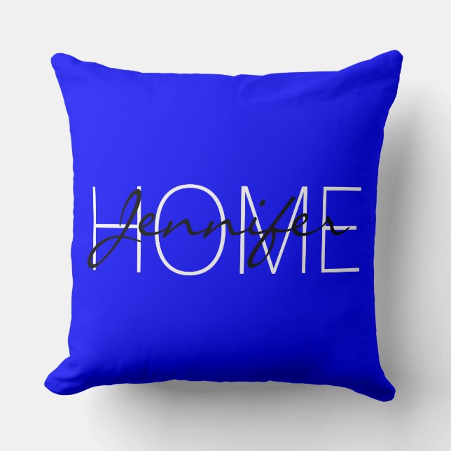 Blue colour home monogram cushion (Front)