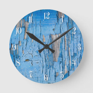 Blue colour painted surface round clock