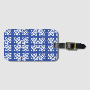 Blue colour patterned luggage tag
