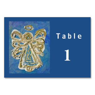 Blue Colour Series Angel Custom Table Cards