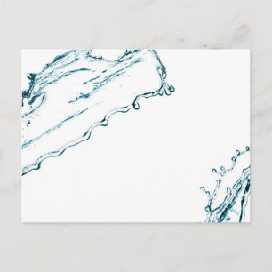 Blue colour water splash postcard