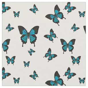 Blue coloured Butterfies, Swallow tail Butterfly Fabric