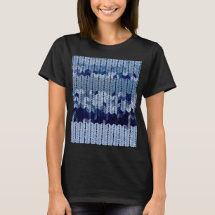 Blue Coloured Knitting Pattern T-Shirt