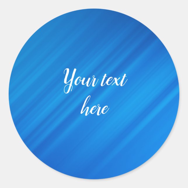 Blue coloured TEMPLATE Classic Round Sticker (Front)
