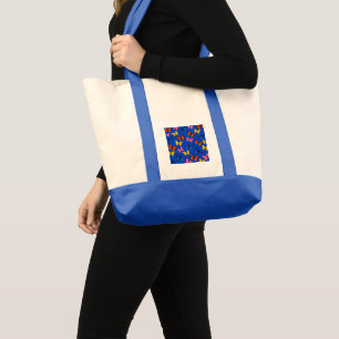 Blue Colourful Butterflies Tote Bag