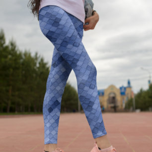 Blue Colourful Diagonal Leggings